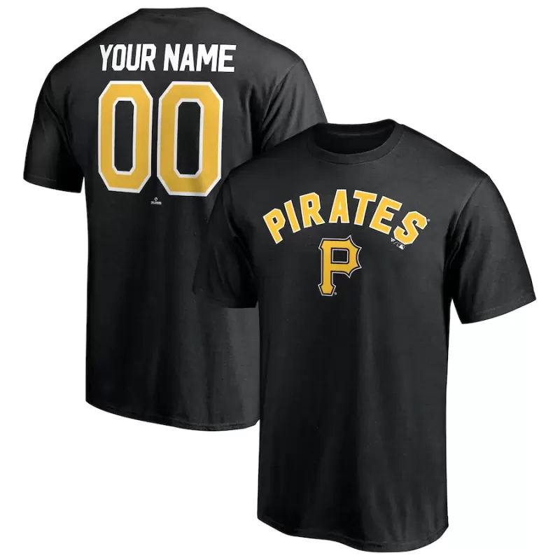 Men's Pittsburgh Pirates Black Personalized Team Winning Streak Name & Number T-Shirt Men's Pittsburgh Pirates Black Personalized Team Winning Streak Name & Number T-Shirt