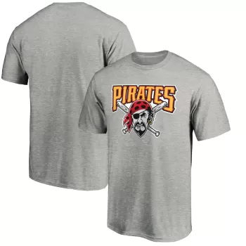 Men's Pittsburgh Pirates Heathered Gray Cooperstown Collection Huntington Logo T-Shirt Men's Pittsburgh Pirates Heathered Gray Cooperstown Collection Huntington Logo T-Shirt
