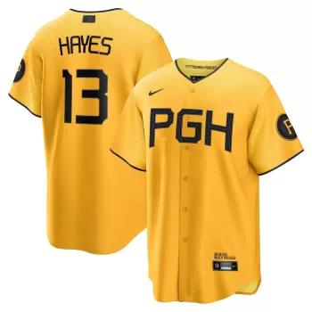 Men's Pittsburgh Pirates Ke'Bryan Hayes Nike Gold City Connect Replica Player Jersey Men's Pittsburgh Pirates Ke'Bryan Hayes Nike Gold City Connect Replica Player Jersey