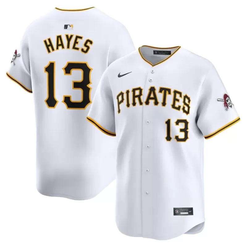 Men's Pittsburgh Pirates Ke'Bryan Hayes Nike White Home Limited Player Jersey Men's Pittsburgh Pirates Ke'Bryan Hayes Nike White Home Limited Player Jersey