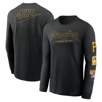 Men's Pittsburgh Pirates Nike Black Cooperstown Collection Knockout Long Sleeve T-Shirt