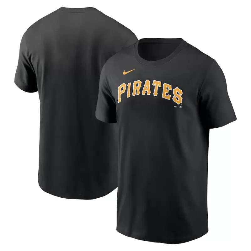 Men's Pittsburgh Pirates Nike Black Fuse Wordmark T-Shirt Men's Pittsburgh Pirates Nike Black Fuse Wordmark T-Shirt