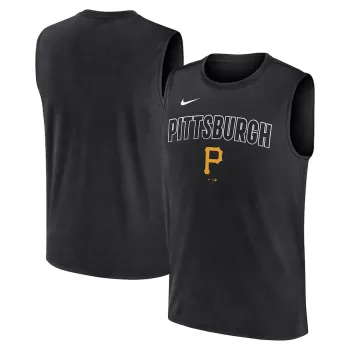 Men's Pittsburgh Pirates Nike Black Knockout Performance Muscle Tank Top