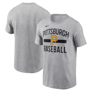 Men's Pittsburgh Pirates Nike Heather Gray Arched T-Shirt Men's Pittsburgh Pirates Nike Heather Gray Arched T-Shirt