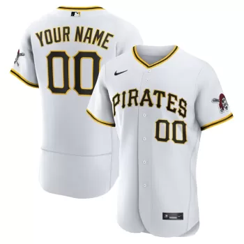 Men's Pittsburgh Pirates Nike White Home Authentic Custom Jersey Men's Pittsburgh Pirates Nike White Home Authentic Custom Jersey