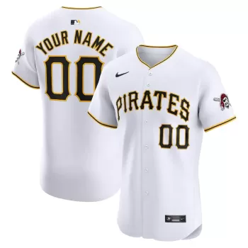 Men's Pittsburgh Pirates Nike White Home Elite Custom Jersey Men's Pittsburgh Pirates Nike White Home Elite Custom Jersey