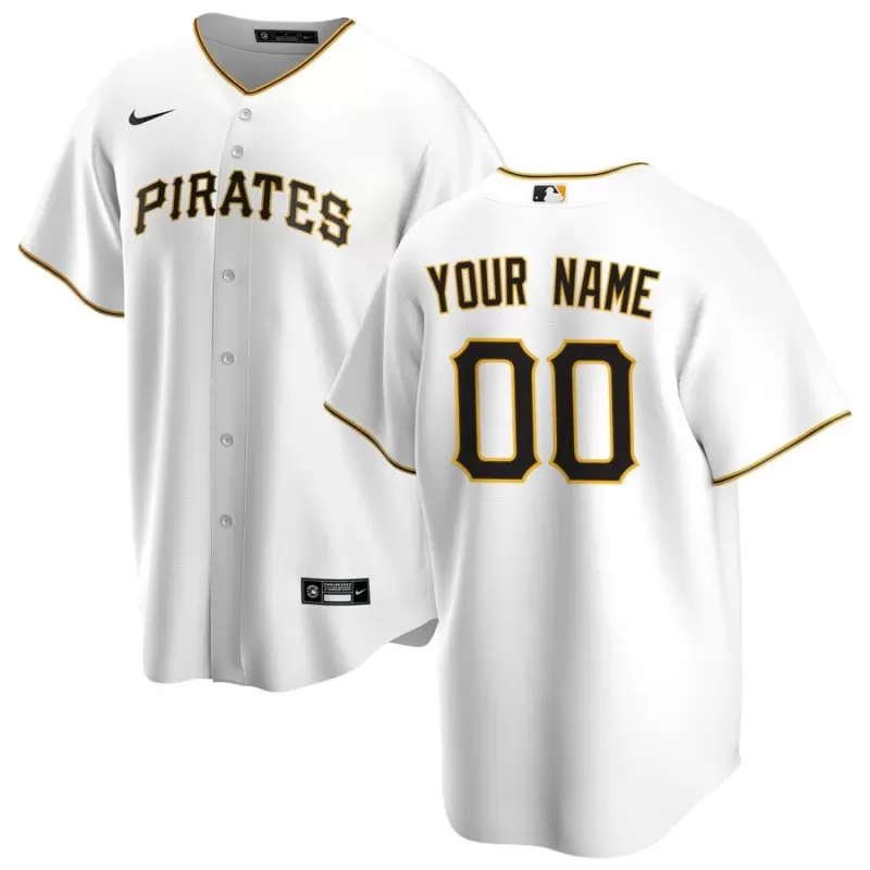 Men's Pittsburgh Pirates Nike White Home Replica Custom Jersey Men's Pittsburgh Pirates Nike White Home Replica Custom Jersey