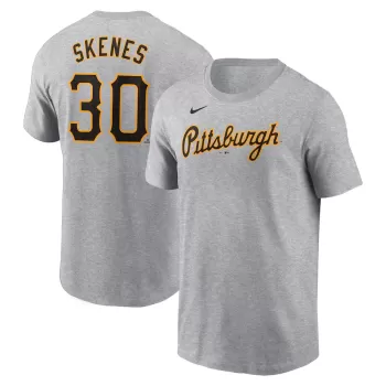 Men's Pittsburgh Pirates Paul Skenes Nike Heather Gray Fuse Name & Number T-Shirt