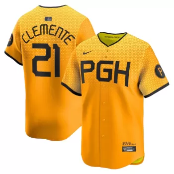 Men's Pittsburgh Pirates Roberto Clemente Nike Gold City Connect Limited Player Jersey Men's Pittsburgh Pirates Roberto Clemente Nike Gold City Connect Limited Player Jersey