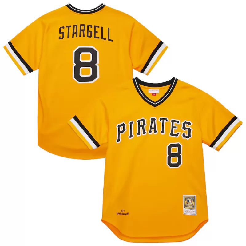 Men's Pittsburgh Pirates Willie Stargell Mitchell & Ness Gold 1979 Throwback Authentic Jersey Men's Pittsburgh Pirates Willie Stargell Mitchell & Ness Gold 1979 Throwback Authentic Jersey