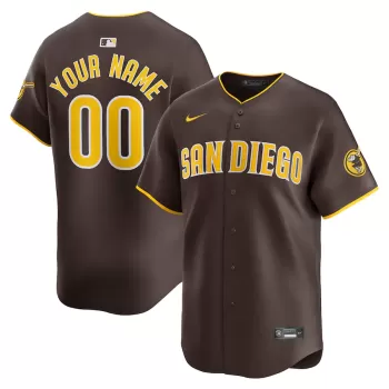 Men's San Diego Padres Nike Brown Away Limited Custom Jersey Men's San Diego Padres Nike Brown Away Limited Custom Jersey