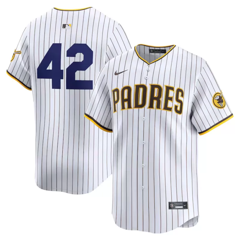 Men's San Diego Padres Nike White 2024 Jackie Robinson Day Home Limited Jersey Men's San Diego Padres Nike White 2024 Jackie Robinson Day Home Limited Jersey