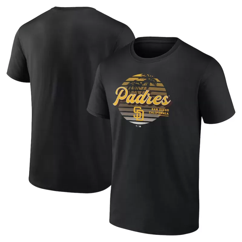 Men's San Diego Padres Black Palm Trees T-Shirt Men's San Diego Padres Black Palm Trees T-Shirt