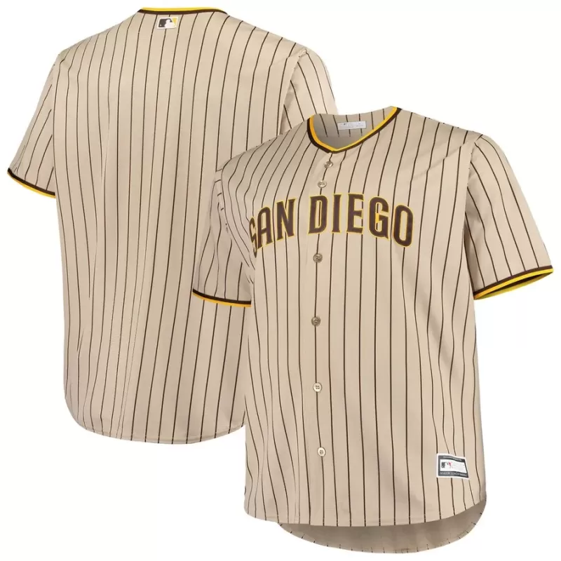 Men's San Diego Padres Brown Big & Tall Road Replica Team Jersey Men's San Diego Padres Brown Big & Tall Road Replica Team Jersey