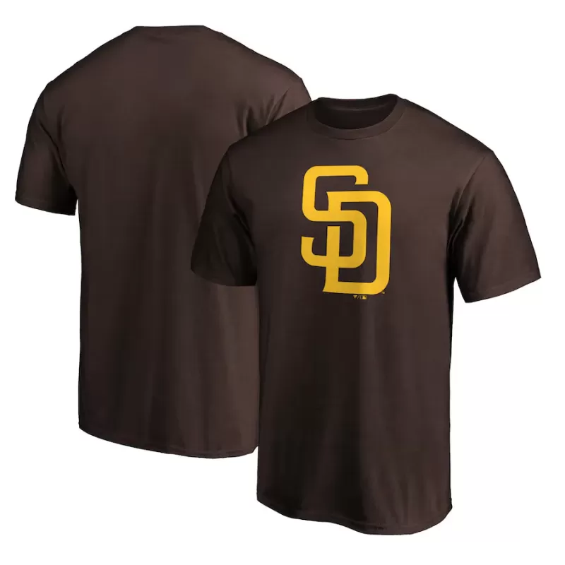 Men's San Diego Padres Brown Official Team Logo T-Shirt Men's San Diego Padres Brown Official Team Logo T-Shirt