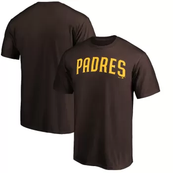 Men's San Diego Padres Brown Official Wordmark T-Shirt Men's San Diego Padres Brown Official Wordmark T-Shirt