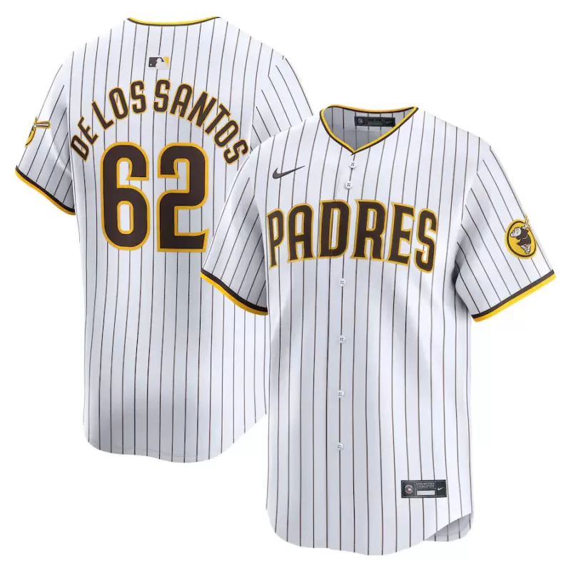 Men's San Diego Padres Enyel De Los Santos Nike White Home Limited Player Jersey Men's San Diego Padres Enyel De Los Santos Nike White Home Limited Player Jersey