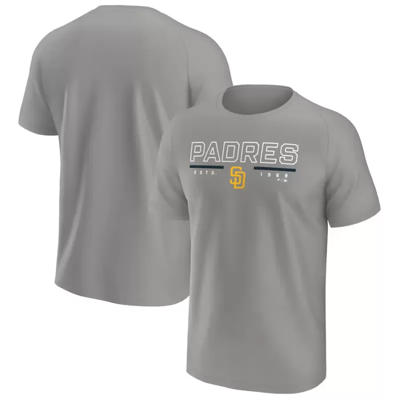 Men's San Diego Padres Fanatics Gray Raglan T-Shirt Men's San Diego Padres Fanatics Gray Raglan T-Shirt