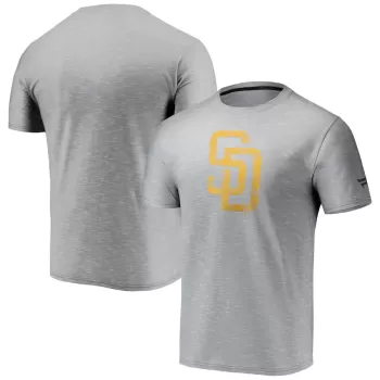 Men's San Diego Padres Fanatics Gray Team Logo Space-Dye T-Shirt Men's San Diego Padres Fanatics Gray Team Logo Space-Dye T-Shirt