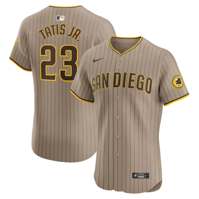 Men's San Diego Padres Fernando Tatis Jr. Nike Sand Alternate Elite Player Jersey Men's San Diego Padres Fernando Tatis Jr. Nike Sand Alternate Elite Player Jersey