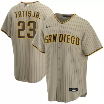 Men's San Diego Padres Fernando Tatis Jr. Nike Tan Alternate Replica Player Jersey Men's San Diego Padres Fernando Tatis Jr. Nike Tan Alternate Replica Player Jersey