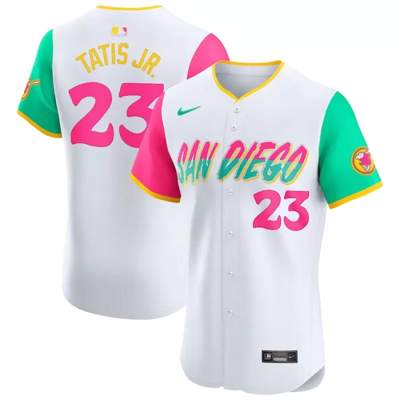 Men's San Diego Padres Fernando Tatis Jr. Nike White City Connect Elite Player Jersey Men's San Diego Padres Fernando Tatis Jr. Nike White City Connect Elite Player Jersey