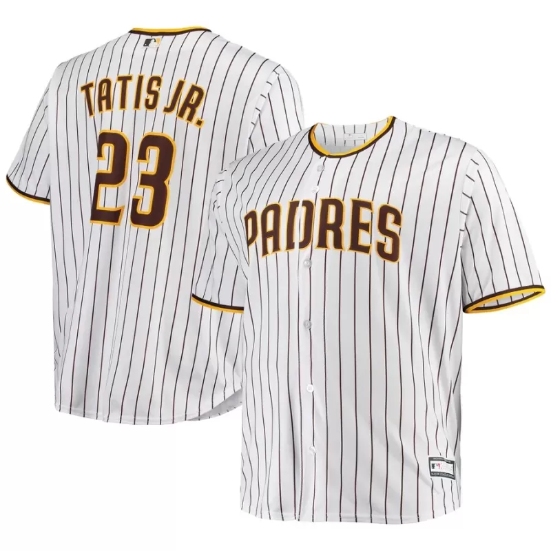 Men's San Diego Padres Fernando Tatis Jr. White Big & Tall Replica Player Jersey Men's San Diego Padres Fernando Tatis Jr. White Big & Tall Replica Player Jersey