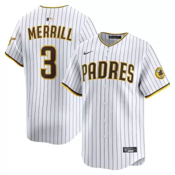 Men's San Diego Padres Jackson Merrill Nike White Alternate Limited Player Jersey Men's San Diego Padres Jackson Merrill Nike White Alternate Limited Player Jersey
