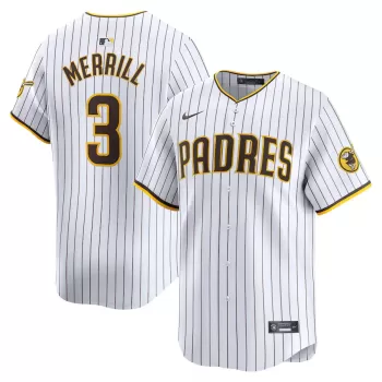 Men's San Diego Padres Jackson Merrill Nike White Home Limited Jersey Men's San Diego Padres Jackson Merrill Nike White Home Limited Jersey