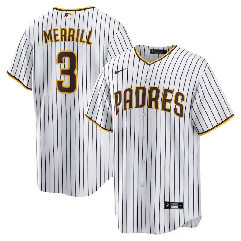 Men's San Diego Padres Jackson Merrill Nike White Home Replica Jersey Men's San Diego Padres Jackson Merrill Nike White Home Replica Jersey