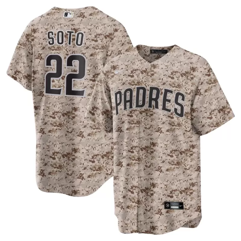 Men's San Diego Padres Juan Soto Nike Camo USMC Alternate Replica Player Jersey Men's San Diego Padres Juan Soto Nike Camo USMC Alternate Replica Player Jersey