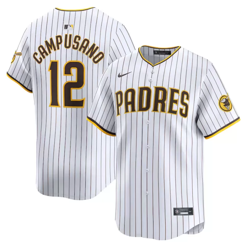 Men's San Diego Padres Luis Campusano Nike White Home Limited Player Jersey Men's San Diego Padres Luis Campusano Nike White Home Limited Player Jersey
