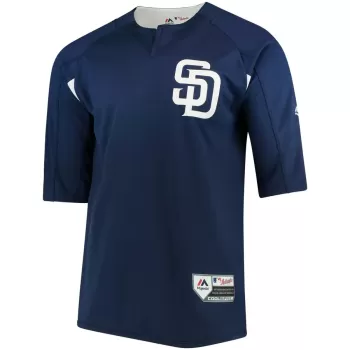 Men's San Diego Padres Majestic Navy/White Authentic Collection On-Field 3/4-Sleeve Batting Practice Jersey Men's San Diego Padres Majestic Navy/White Authentic Collection On-Field 3/4-Sleeve Batting Practice Jersey