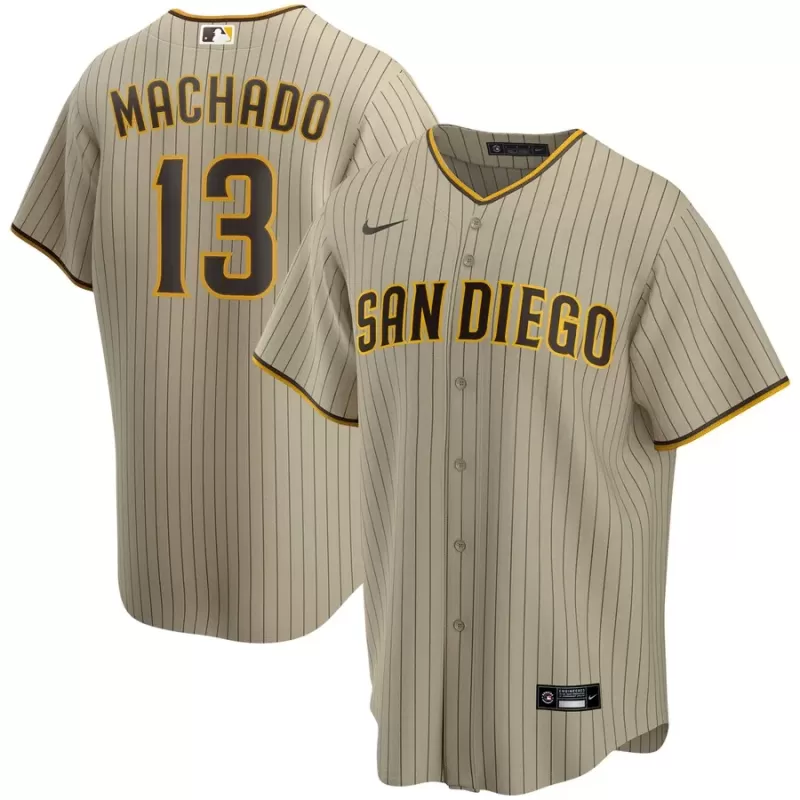 Men's San Diego Padres Manny Machado Nike Tan Alternate Replica Player Jersey Men's San Diego Padres Manny Machado Nike Tan Alternate Replica Player Jersey