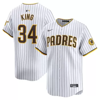 Men's San Diego Padres Michael King Nike White Home Limited Player Jersey Men's San Diego Padres Michael King Nike White Home Limited Player Jersey