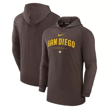 Men's San Diego Padres Nike Brown Authentic Collection Early Work Tri-Blend Performance Pullover Hoodie Men's San Diego Padres Nike Brown Authentic Collection Early Work Tri-Blend Performance Pullover Hoodie