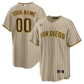 Men's San Diego Padres Nike Brown Road Custom Replica Jersey Men's San Diego Padres Nike Brown Road Custom Replica Jersey