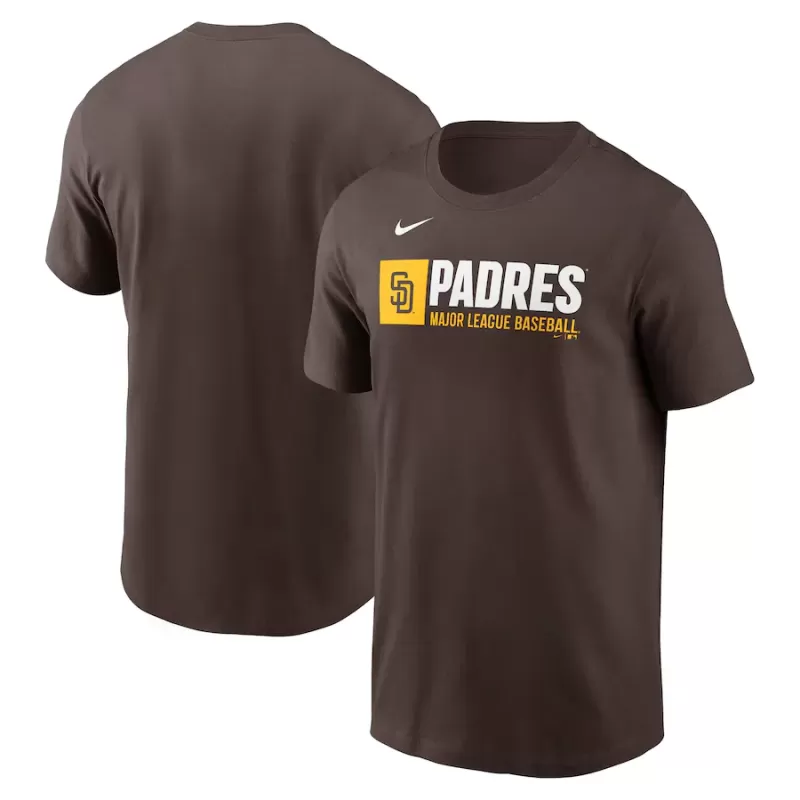 Men's San Diego Padres Nike Brown Team Block T-Shirt Men's San Diego Padres Nike Brown Team Block T-Shirt