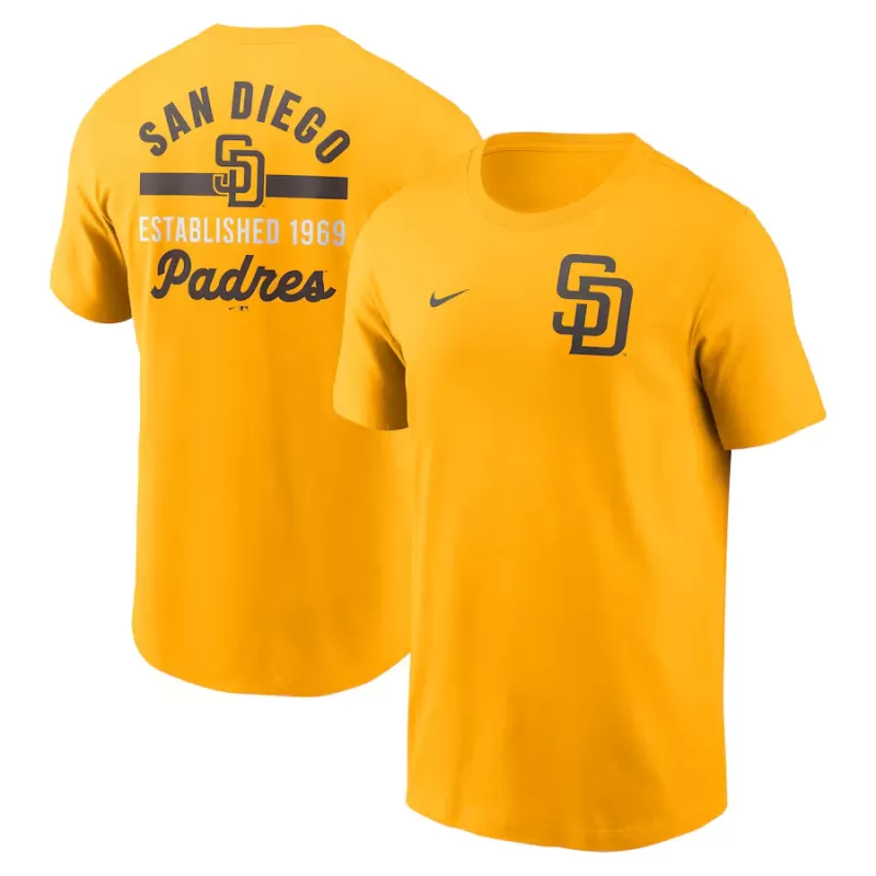 Men's San Diego Padres Nike Gold 2-Hit T-Shirt Men's San Diego Padres Nike Gold 2-Hit T-Shirt