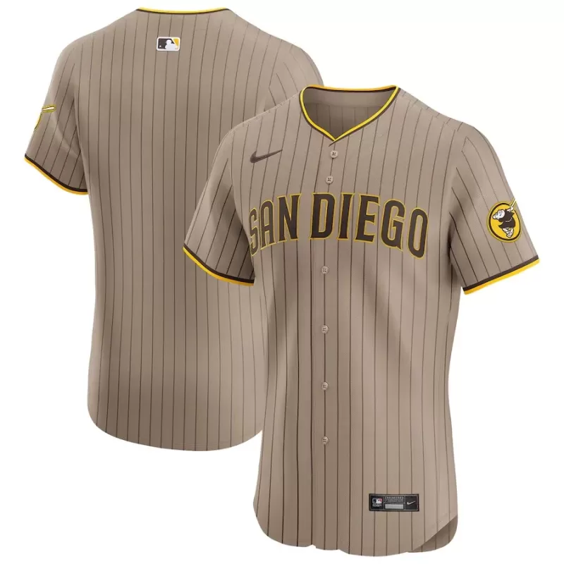 Men's San Diego Padres Nike Sand Alternate Vapor Premier Elite Patch Jersey