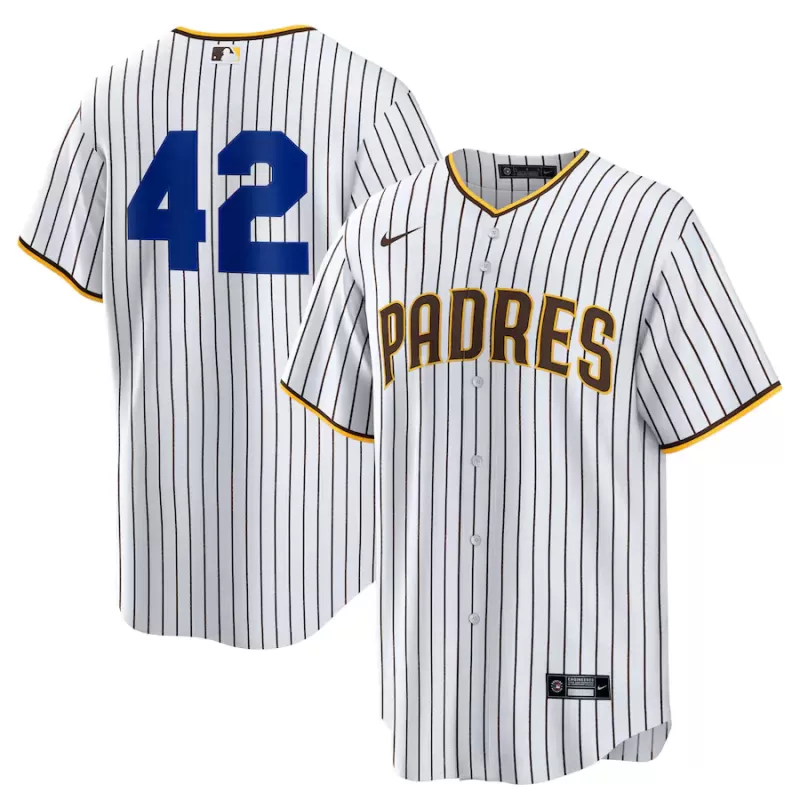 Men's San Diego Padres Nike White Home 2025 Jackie Robinson Day Replica Jersey Men's San Diego Padres Nike White Home 2025 Jackie Robinson Day Replica Jersey