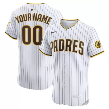 Men's San Diego Padres Nike White Home Elite Sponsor Patch Custom Jersey Men's San Diego Padres Nike White Home Elite Sponsor Patch Custom Jersey