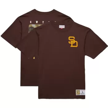 Men's San Diego Padres Tony Gwynn Mitchell & Ness Brown Legends Collection Vintage Logo T-Shirt