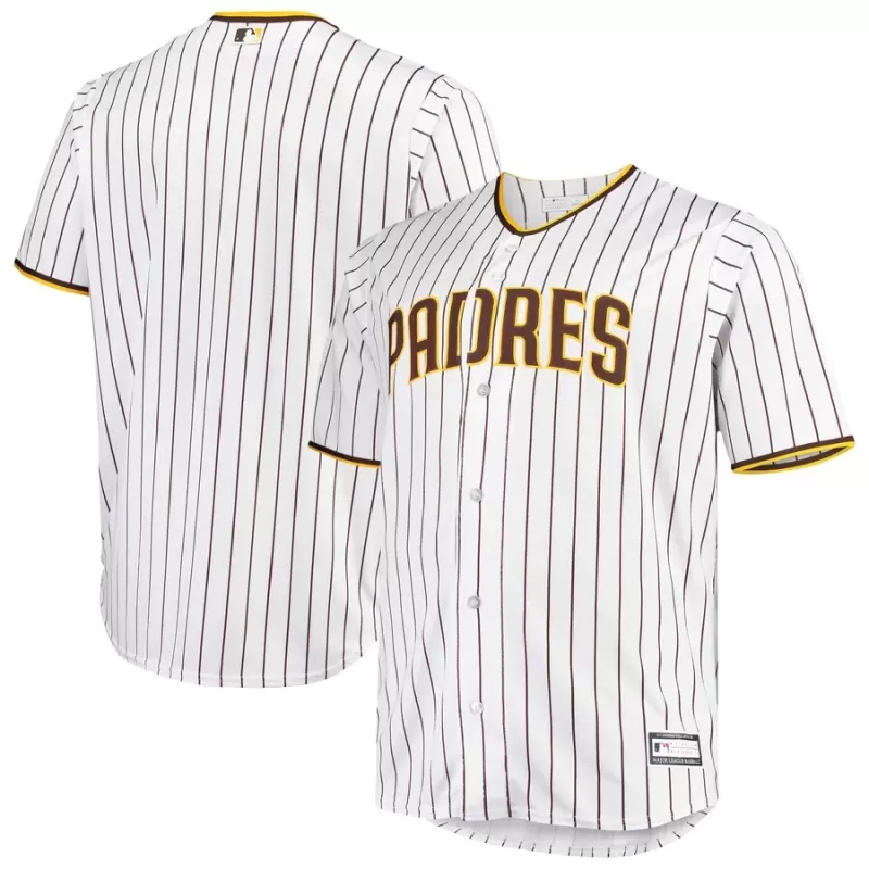 Men's San Diego Padres White/Brown Big & Tall Home Replica Team Jersey Men's San Diego Padres White/Brown Big & Tall Home Replica Team Jersey