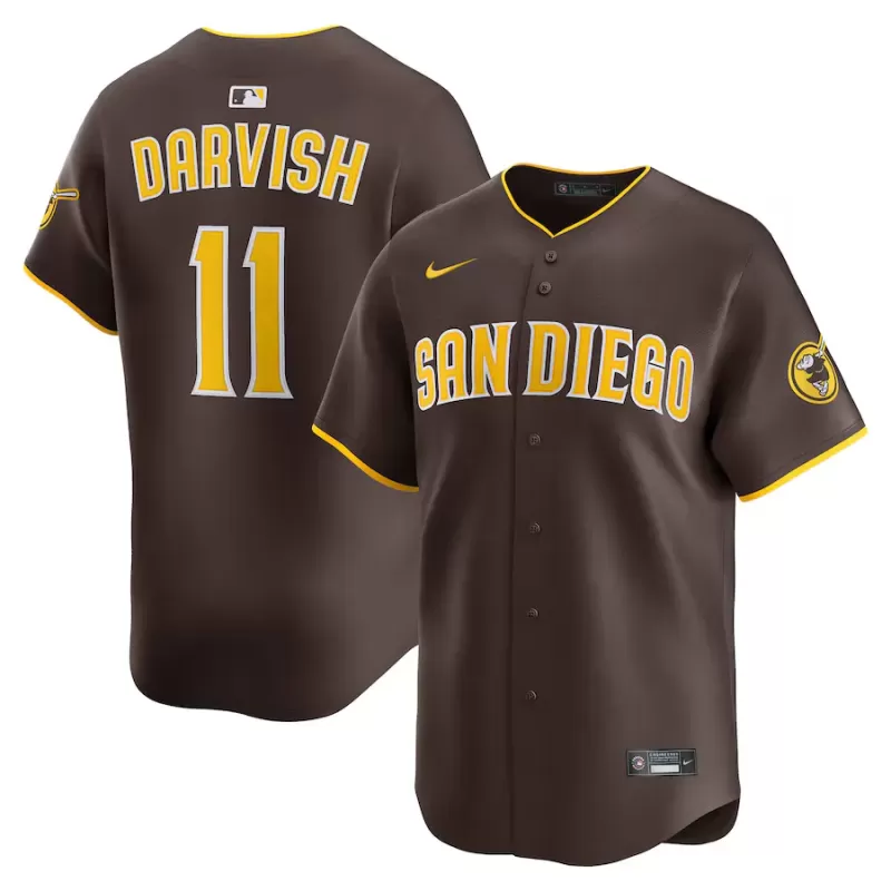 Men's San Diego Padres Yu Darvish Nike Brown Road Limited Player Jersey Men's San Diego Padres Yu Darvish Nike Brown Road Limited Player Jersey