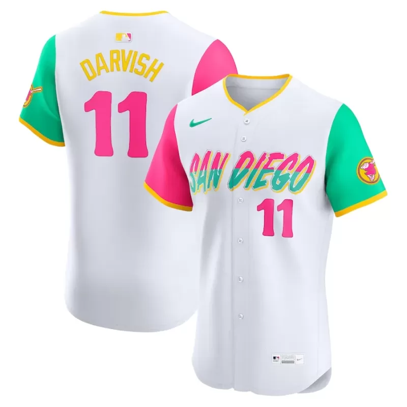 Men's San Diego Padres Yu Darvish Nike White City Connect Elite Player Jersey Men's San Diego Padres Yu Darvish Nike White City Connect Elite Player Jersey