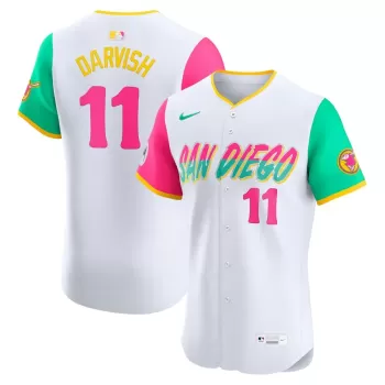 Men's San Diego Padres Yu Darvish Nike White City Connect Sponsor Patch Elite Player Jersey