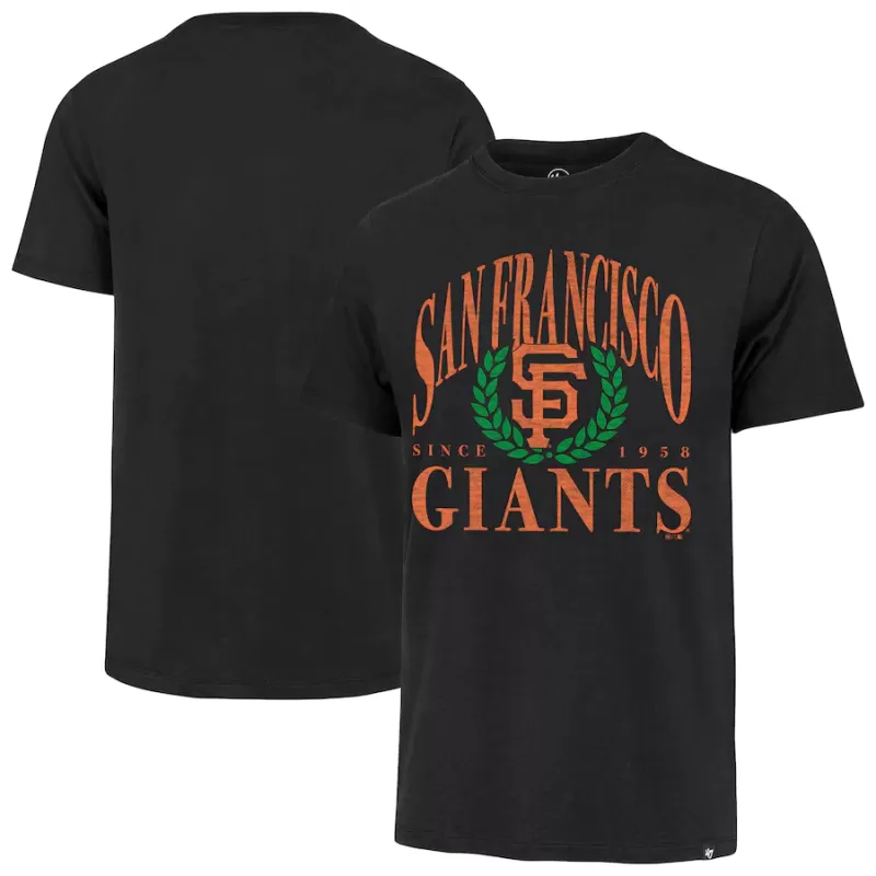 Men's San Francisco Giants '47 Black Pitchout Franklin T-Shirt Men's San Francisco Giants '47 Black Pitchout Franklin T-Shirt