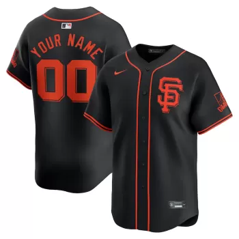 Men's San Francisco Giants Nike Black Alternate Limited Custom Jersey Men's San Francisco Giants Nike Black Alternate Limited Custom Jersey