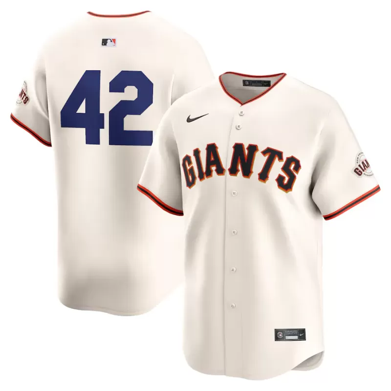 Men's San Francisco Giants Nike Cream 2024 Jackie Robinson Day Home Limited Jersey Men's San Francisco Giants Nike Cream 2024 Jackie Robinson Day Home Limited Jersey